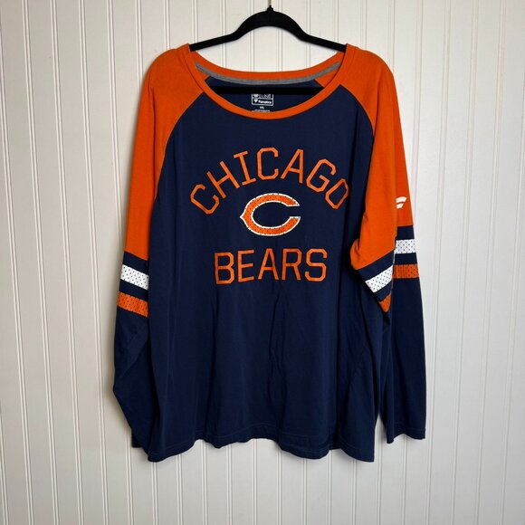 NFL Pro Line Fanatics Chicago Bears long sleeve wide neck tee size XXL P45 - Picture 1 of 5